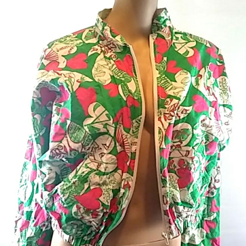 LILLY PULITZER Cute Pink & Green Heart Jacket
